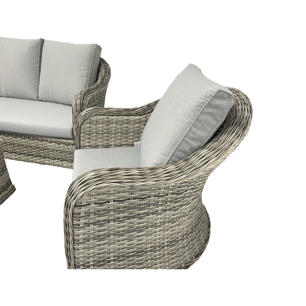 Beige Rattan Garden 3 Seater Sofa Set with Coffee Table - Home On Trend Interiors