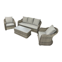 Thumbnail for Beige Rattan Garden 3 Seater Sofa Set with Coffee Table - Home On Trend Interiors