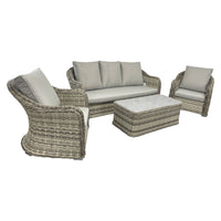 Thumbnail for Beige Rattan Garden 3 Seater Sofa Set with Coffee Table