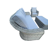 Thumbnail for Grey Rattan Garden 3 Seater Sofa Set with Coffee Table - Home On Trend Interiors